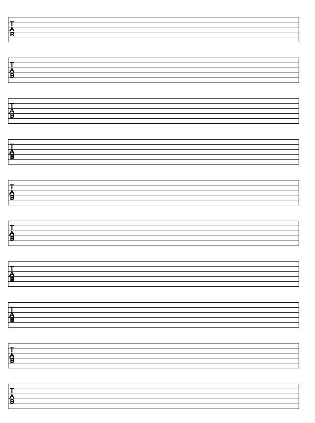 Blank Bass Tabs