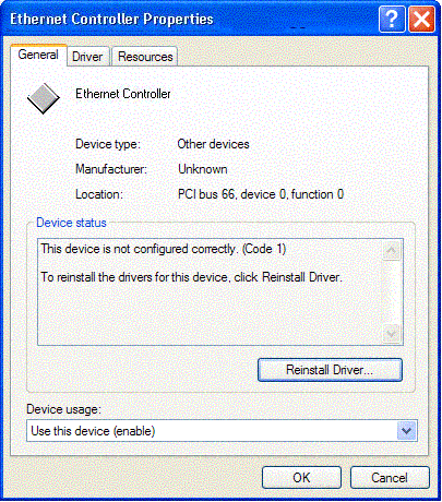 Controller Ethernet on Ethernet Controller    440x 10 100 Integrated Ethernet Controller