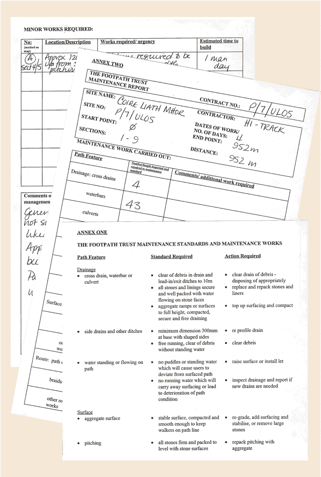 maintenance sheet