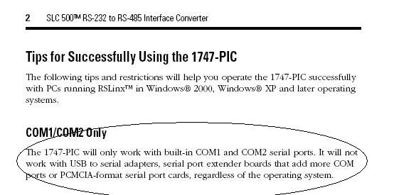 rslinx unable