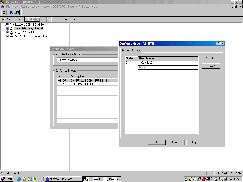 rslinx connection