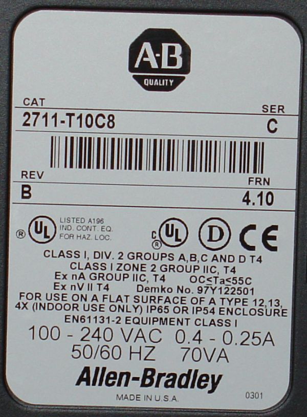 allen-bradley panelview 1000