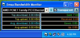 bandwidth monitor tray