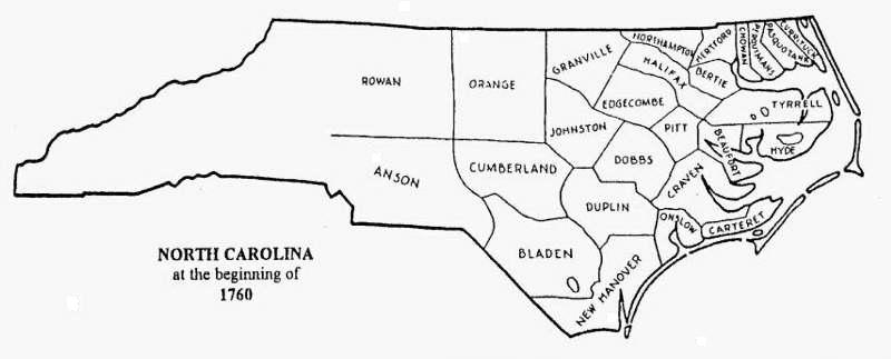 north carolina 1760