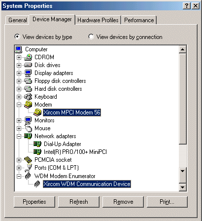 xircom mpci modem 56