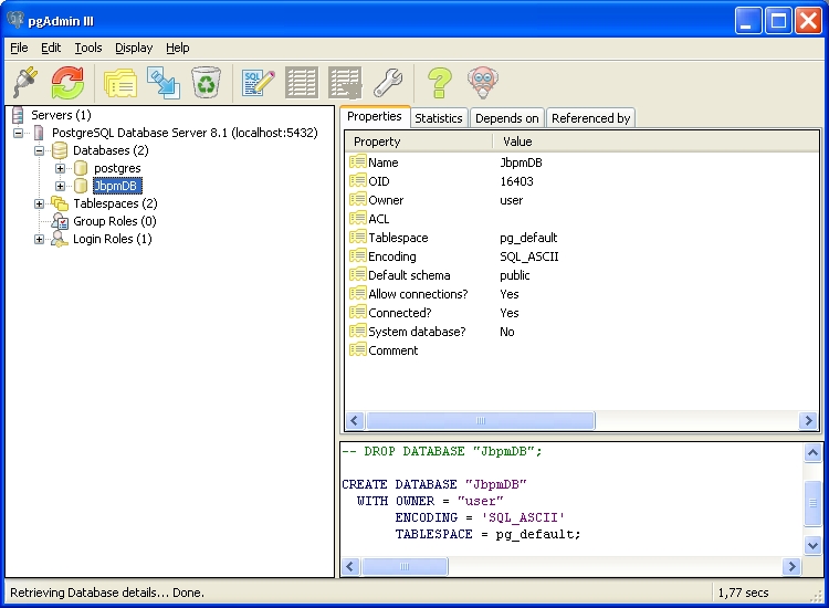 create postgres database