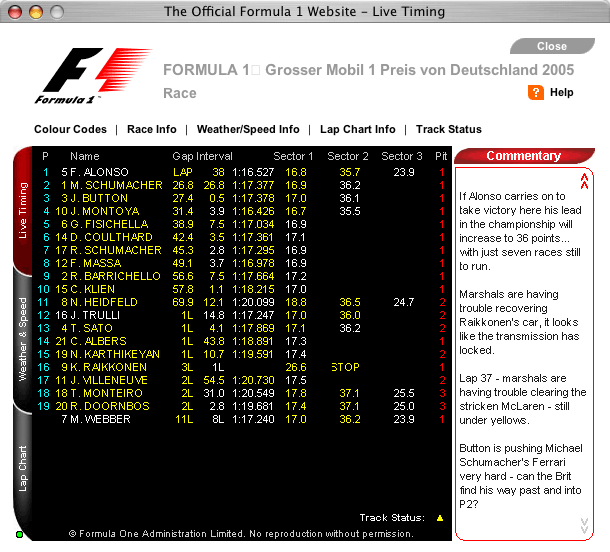 live timing f1